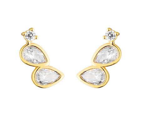Brinco Ear Cuff Delicado Zircônia Folheado a Ouro 18k | Westwing