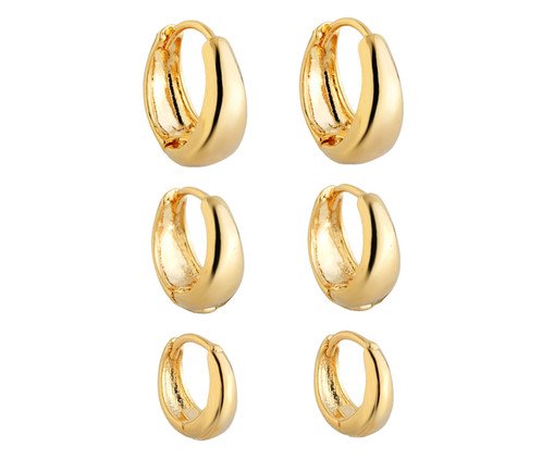 Trio de Argolinhas Bold Folheado a Ouro 18k, gold | WestwingNow
