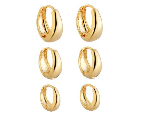 Trio de Argolinhas Bold Folheado a Ouro 18k | Westwing