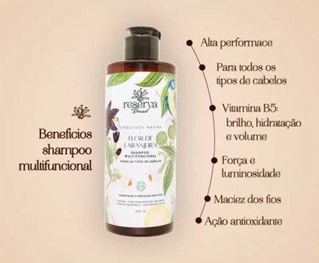 Shampoo Multifuncional Vegano Orquídea Negra e Flor de Laranjeira | Westwing