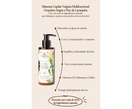 Máscara Capilar Vegana Multifuncional Orquídea Negra e Flor de Laranjeira | Westwing