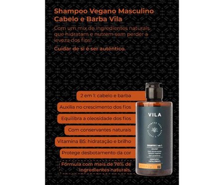 Shampoo Multifuncional Masculino Cabelo e Barba Vila | Westwing