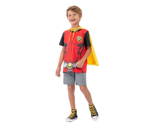 Pijama Manga Curta Infantil Masculino Robin - 10, Vermelho | WestwingNow