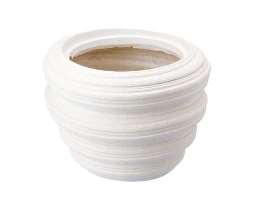 Vaso Cerêmico Redemoinho Branco, Branco | WestwingNow