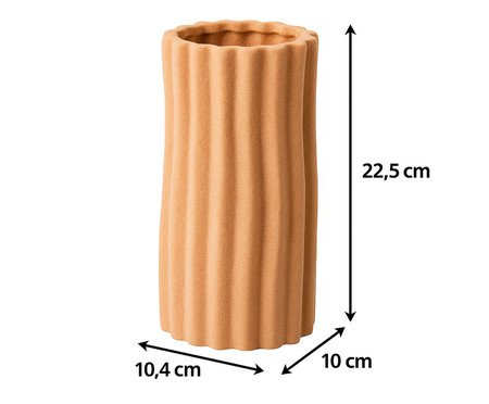 Vaso Cerêmico Redondo Listras Marrom | Westwing