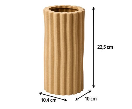 Vaso Cerêmico Redondo Listras Bege | Westwing