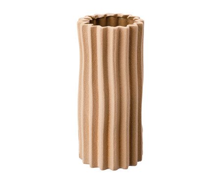 Vaso Cerêmico Redondo Listras Bege | Westwing