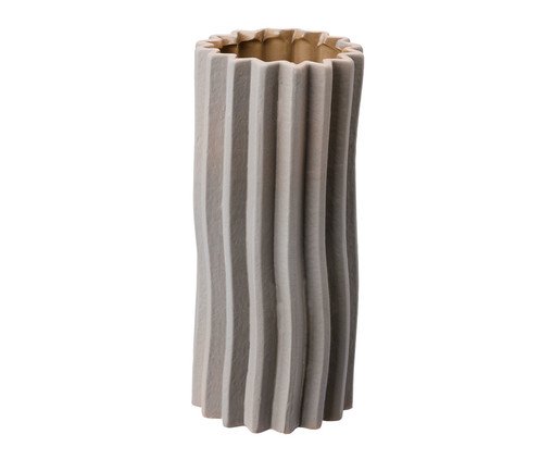 Vaso Cerêmico Redondo Listras Fendi, Bege | WestwingNow