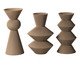 Trio de Vaso Geométricos Filetados, beige | WestwingNow