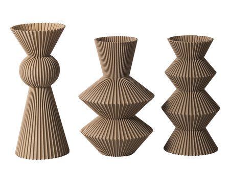 Trio de Vaso Geométricos Filetados | Westwing
