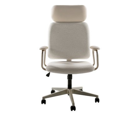 Cadeira Office Gran Chicago Bege com Pés Ouro Branco | Westwing