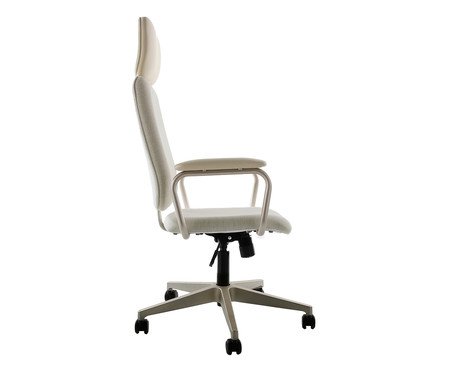 Cadeira Office Gran Chicago Bege com Pés Ouro Branco | Westwing