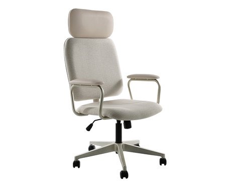 Cadeira Office Gran Chicago Bege com Pés Ouro Branco | Westwing