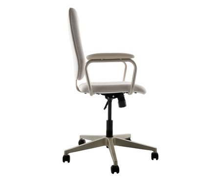 Cadeira Office Chicago Bege com Pés Ouro Branco | Westwing