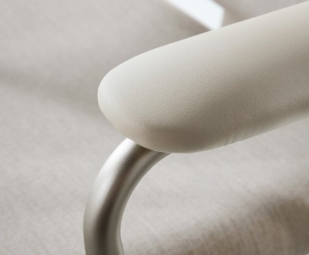 Cadeira Office Chicago Bege com Pés Ouro Branco | Westwing
