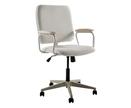 Cadeira Office Chicago Bege com Pés Ouro Branco | Westwing