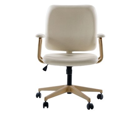 Cadeira Office Chicago Bege com Pés Ouro Claro | Westwing