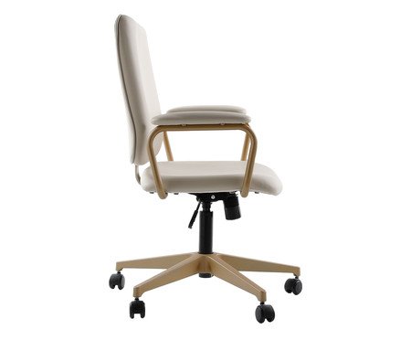 Cadeira Office Chicago Bege com Pés Ouro Claro | Westwing