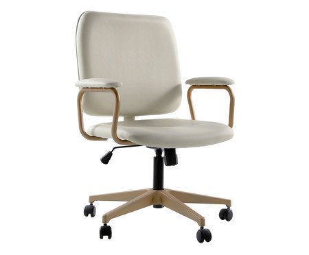 Cadeira Office Chicago Bege com Pés Ouro Claro | Westwing