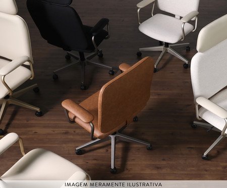 Cadeira Office Chicago Caramelo com Pés Cinza | Westwing