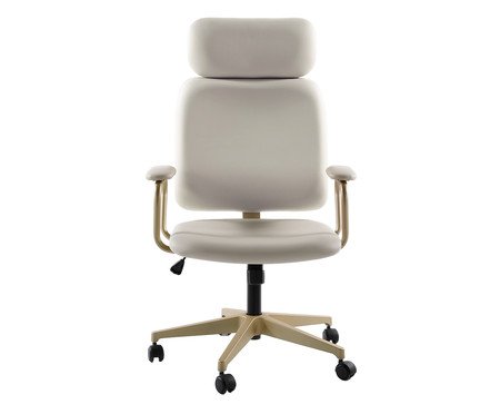 Cadeira Office Gran Chicago Bege com Pés Ouro Claro | Westwing