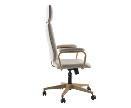 Cadeira Office Gran Chicago Bege com Pés Ouro Claro | Westwing