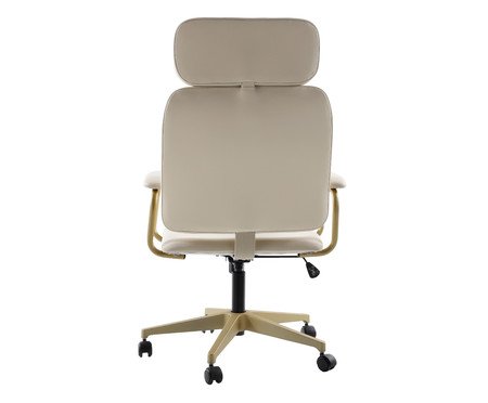 Cadeira Office Gran Chicago Bege com Pés Ouro Claro | Westwing