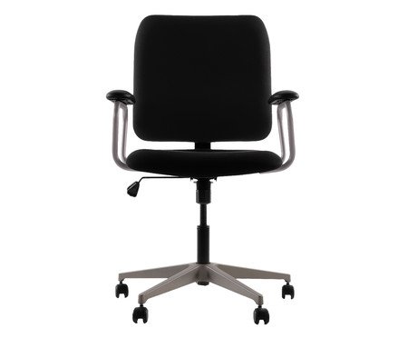 Cadeira Office Chicago Preta com Pés Cinza - 67X105X60 | Westwing