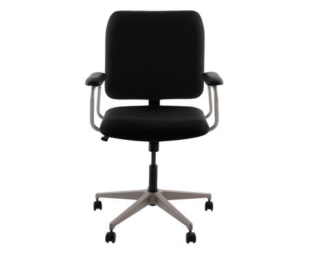 Cadeira Office Chicago Preta com Pés Cinza - 67X105X60 | Westwing