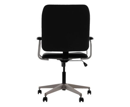 Cadeira Office Chicago Preta com Pés Cinza - 67X105X60 | Westwing