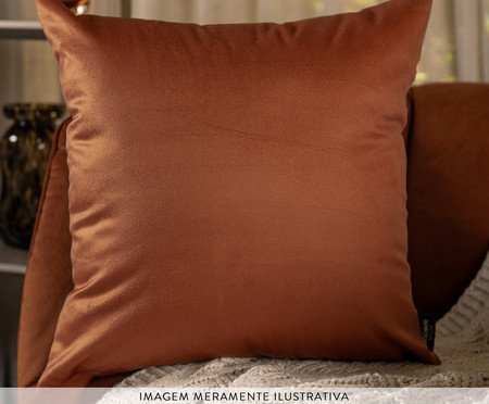 Capa de Almofada 822 Lisa Velveteen Terracota - 43X43cm | Westwing