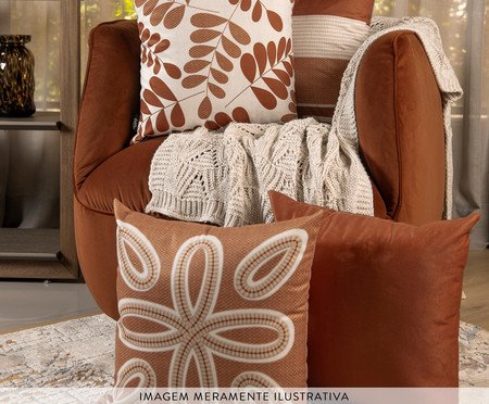 Capa de Almofada 822 Lisa Velveteen Terracota - 43X43cm | Westwing