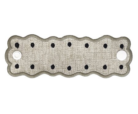 Porta-Guardanapos com Bordado Naia Poá Preto | Westwing