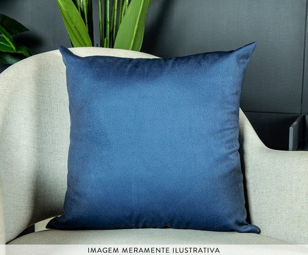 Capa de Almofada 804 Lisa Velveteen Azul - 43X43cm | Westwing