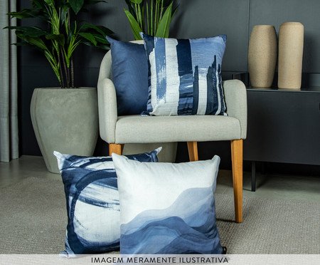 Capa de Almofada 804 Lisa Velveteen Azul - 43X43cm | Westwing