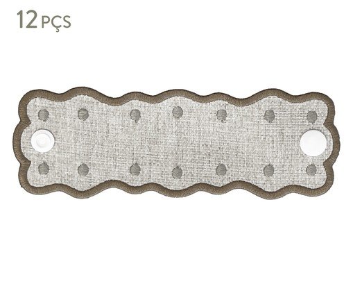 Jogo de Porta-Guardanapos com Bordado Naia Poá Taupe, grey | WestwingNow