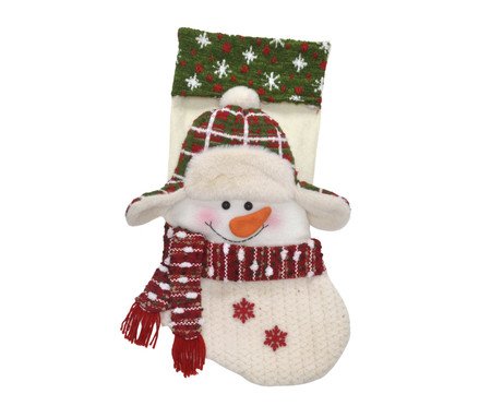 Meia Natalina Boneco de Neve Casaco Polar | Westwing