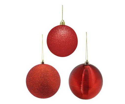 Jogo 3 Bolas Natalinas Trio Especial, red | WestwingNow