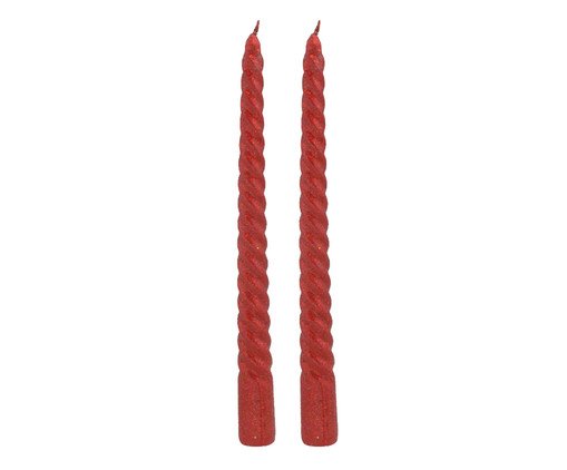 Jogo 2 Velas Decorativas Duo Brilhante, red | WestwingNow