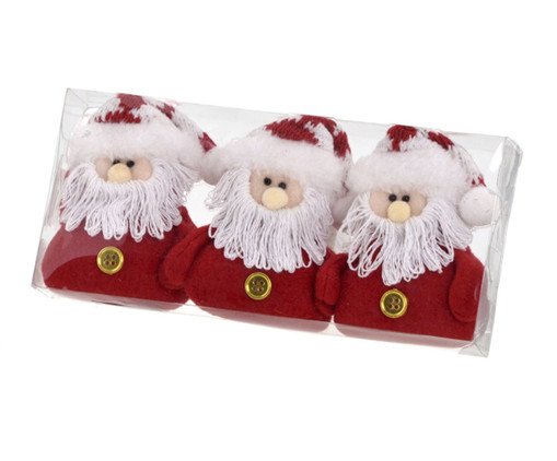 Jogo 3 Papai Noel de Pendurar Trio Suspenso, white | WestwingNow