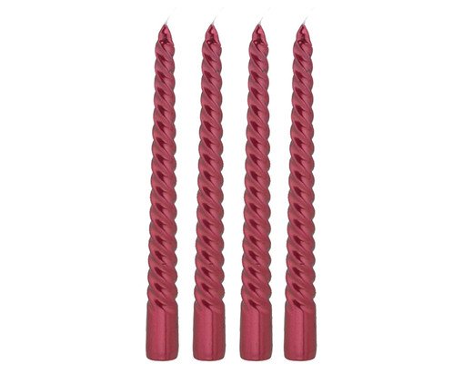 Jogo 4 Velas Decorativas Conjunto Flamejante, red | WestwingNow