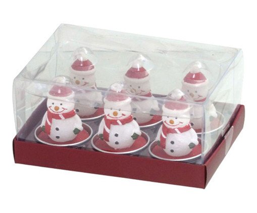 Jogo 6 Velas Boneco de Neve Frosty Encanto, white | WestwingNow