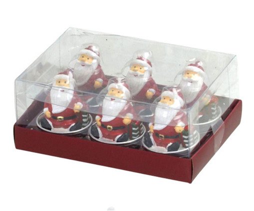 Jogo 6 Velas Papai Noel Magia do Bom Velhinho, white | WestwingNow
