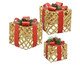 Jogo 3 Caixas com Luz Presentes Brilhantes, gold | WestwingNow