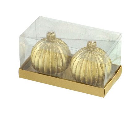 Jogo 2 Velas Bola Natal Par Iluminado | Westwing