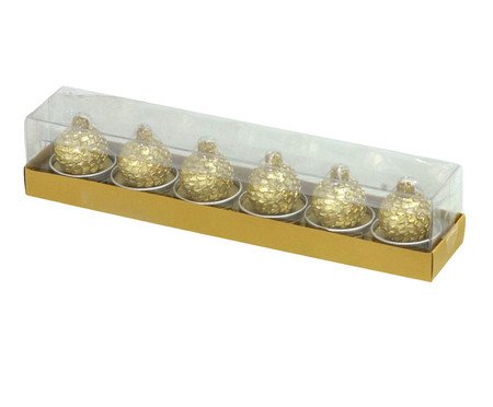 Jogo 6 Velas Bola Natal Esferas Cintilantes