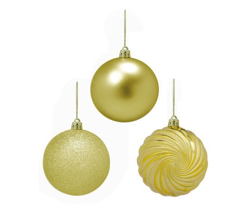 6 Bolas Natalinas Mini Brilhantes, gold | WestwingNow