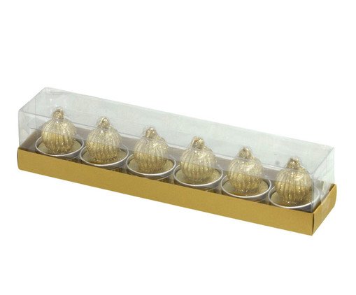 Jogo 6 Velas Bola Natal Bolas de Luz Mágica, gold | WestwingNow