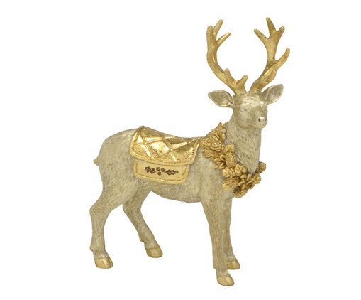 Alce Natalino Decorativo Príncipe Das Neves, gold | WestwingNow