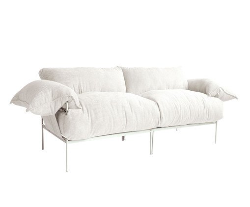 Sofá Asa Dois Lugares Bouclé Porcelana, white | WestwingNow